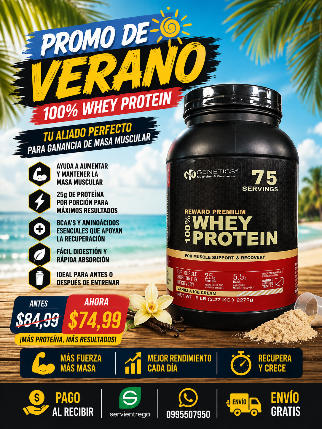 PROTEÍNA 100% WHEY CHOCOLATE 5 LB