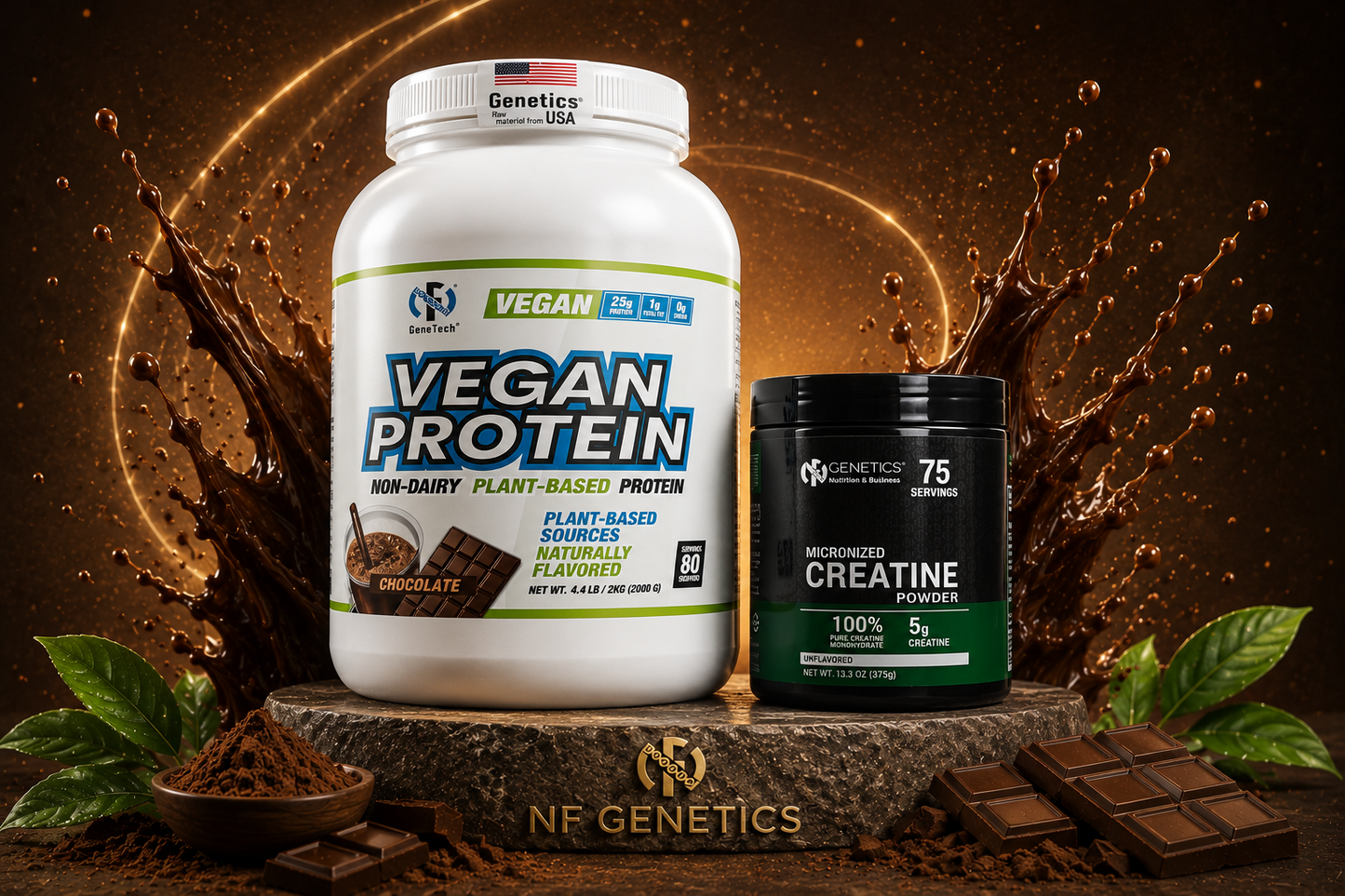 COMBO PROTEINA VEGETAL CHOCOLATE + CREATINA MONOHIDRATADA