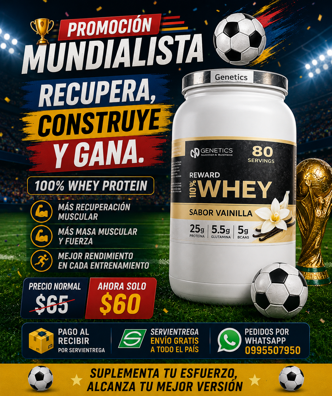 PROTEÍNA 100% WHEY VAINILLA 4.4 lb