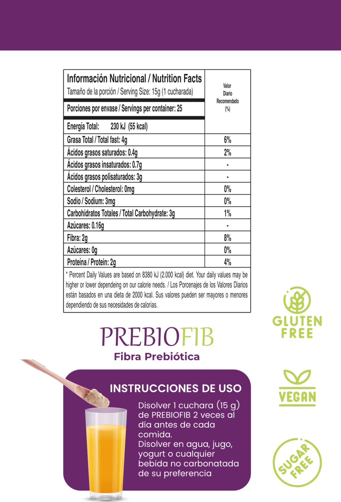 FIBRA PREBIÓTICA 325 G