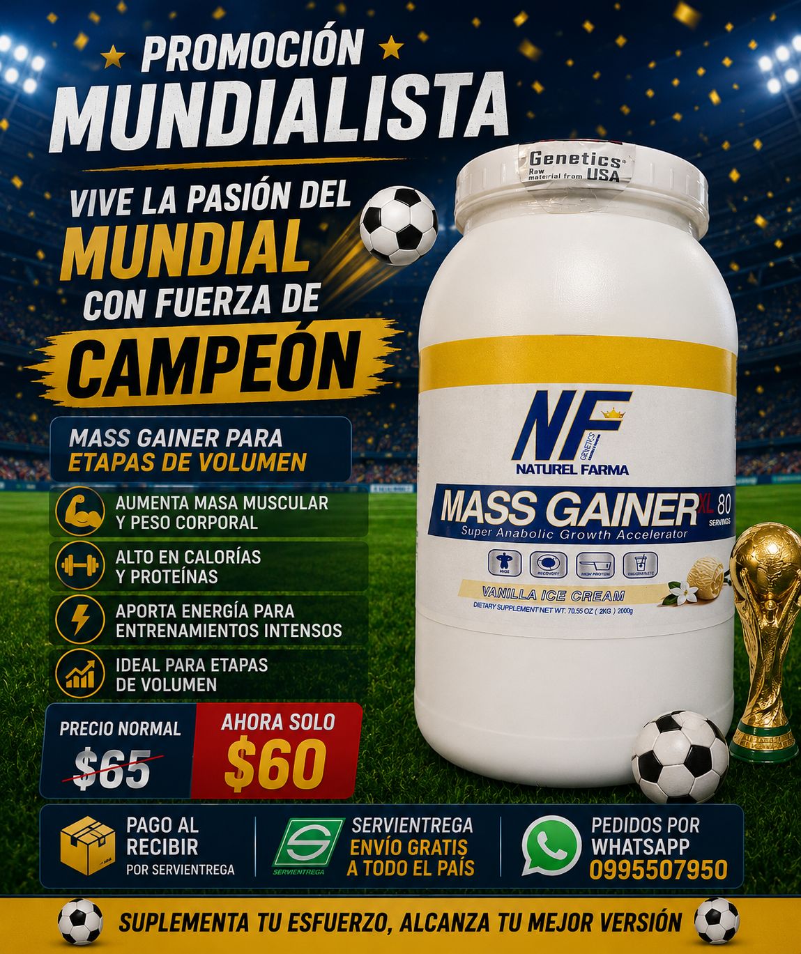 PROTEÍNA MASS GAINER VAINILLA 4.4 lb